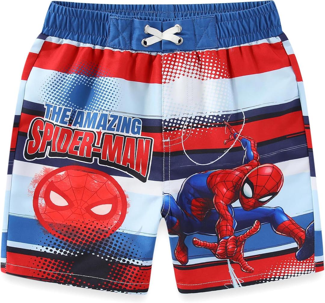 Marvel Avengers Boys UPF 50+ Swim Trunks Bathing Suit for Toddler and Big Kids (Red/Blue) 5T