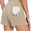 MAGCOMSEN Women's 4" High Waisted Hiking Golf Shorts 4 Pockets Ladies Comfy Summer Outdoor Casual Athletic Shorts, Medium