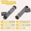 2001-2003 2AZ-FE Engine 2.4L Fuel Injectors,Compatible with/Toyota 2.4 Camry Highlander Solara 2001 2002 2003 |12 Holes| |Set of 4| |#23250-28020,23209-0H010|