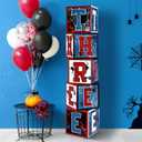 5 Pcs Spider 3rd Birthday Decoration Spider Theme Balloon Boxes "three" Letter Box Blocks for Boy Three Years Old Birthday Party Decoration Backdrop Photoshoot Props