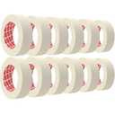 SWRT Masking Tape 1 inch x 55 Yards x 12 Rolls (660 Total Yards), Adhesive Painting Tape Bulk for General Purpose Beige White Color for Painting, Crafting, School Stationery, Arts, Home Use etc