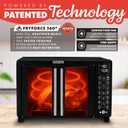 Gourmia French Door Air Fryer Toaster Oven – 6-Slice Capacity, FryForce 360°, Digital Display with 17 Cooking Presets, Black