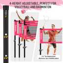 20ft Volleyball & Badminton Combo Net Set Outdoor for Backyard Beach with Adjustable Poles, Durable Anti-Sag Net, PU Volleyball, 2 Aluminum Rackets, Carry Bag for Easy Portable