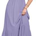 STYLEWORD Women's 2026 Summer Maternity Dress Short Sleeve V Neck Tiered Boho Flowy Long Maxi Dress (Large, A-light Purple)