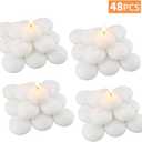 Set of 48 Unscented Floating Candles for Centerpieces, 2 Inch Small Floating Candles for Holiday, Weddings, Parties, Special Occasions and Christmas Home Decorations, 2 inch 48pcs