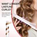Extra-Long Barrel Rotating Curling Iron with Short Clamp, Automatic Curling Iron 1 Inch Creates Loose Curls for Medium and Long Hair, High Heat 410F, Instant Heat up, Double Ceramic, Dual Voltage