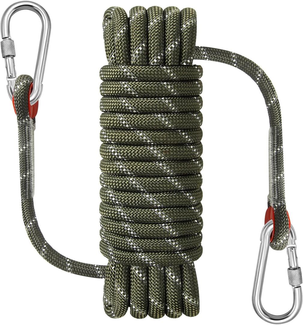 Anchor Rope with Hook, 1/2 in x 32 ft, 18 kN, Reflective Arm Green, Waterproof, Floating, for Boating, Marine, Mooring, Kayak, Sailing