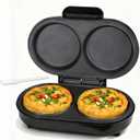 FineMade Omelette Maker Electric, Omelette Pan Nonstick, Dual Omelette Makers with 2 x 4.75 Round Grooves, Egg Bite Maker, Electric Double Egg Pan, Mini Pancake Maker, Breakfast Sandwich Maker, Black