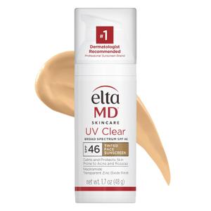 EltaMD UV Clear Tinted Face Sunscreen, SPF 46 Oil- Free with Zinc Oxide, Dermatologist Recommended (Tinted (Fair-Med Skin Tones) 1.7 oz), EXP 2028/03 