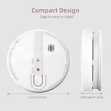 Smoke Detector, Hardwired Interconnected Smoke Detectors, Smoke Alarm with Replaceable 9V Battery, Interconnects Up to 12 Fire Alarms Smoke Detectors, Fire Alarm with Test/Silence Button, 1Pack