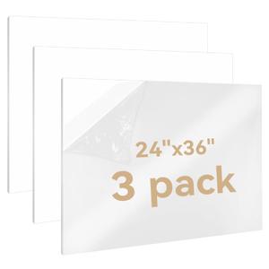 WEWLINE 3PACK Plastic Sheets 1/8" Thick 2436 Plexiglass Sheets Clear Acrylic Sheets Panels Cut to Size Clear for Craft Projects DIY Display,Picture Frame and Sign