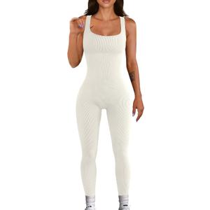 Women Workout Seamless Jumpsuit Yoga Ribbed Bodycon One Piece Tank Top Leggings Romper (X-Large, 02beige) Women Workout Seamless Jumpsuit Yoga Ribbed Bodycon One Piece Tank Top Leggings Romper (X-Large, 02beige)