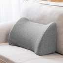 Lumbar Support Pillow Memory Foam Breathable Support for Office Chair, Car Seat, Sofa, Bed - Relieves Back, Spine, Neck Pain for Ergonomic Comfort Gray 18 * 11 * 7.5in