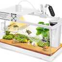 GOZILLA Aquatic Turtle Tank+Lamp+Filter Kit, Upgrade PC Turtle Tank Starter Kit with Adjustable 360Lamp & Filter,Reptile Habitat Lid,Hanging Platform for Small Reptiles.(15.757.99''/White)