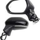 Dasbecan Left Driver Side Door Mirror Compatible with 2018-2024 Toyota Camry with Power Glass, Heated, Turn Signal, Blind Spot Detection, Manual Folding Replaces# TO1320368 87940-06840 Black 7PINS