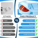 Reusable Silicone Snack Boxes with Lids Double-Layer Design Suitable for Storing Lunch Fruit and Snacks Also Suitable Compact Mini Snack Boxes (2Blue and 2Pink)