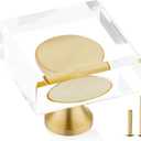 QOGRISUN 5-Pack Brass Crystal Cabinet Knobs,Glass Crystal Gold Drawer Knobs,1-1/8-Inch Square,Decorative Dresser Pulls, Modern Cabinet Hardware