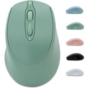 Rechargeable Wireless Mouse for Laptop/iPad/MacBook Pro/Air, Silent Portable Slim for Surface Pro/PC/Lenovo/Samsung Tablet (Light Green)