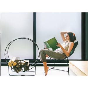 LUTE Window Privacy Film, Frosted Glass Window Film for Bathroom, Static Cling Removable Heat Control Glass Coverings, Non Adhesive Opaque Door Sticker for Home Office (Pure, 17.5" x 78.7")