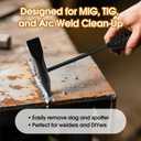 Chipping Hammer and Wire Brush Set  10.6 in Heavy Duty Welding Hammer with Spring Handle and Steel Bristle Brush, Welding Tools and Accessories for Weld Slag Removal