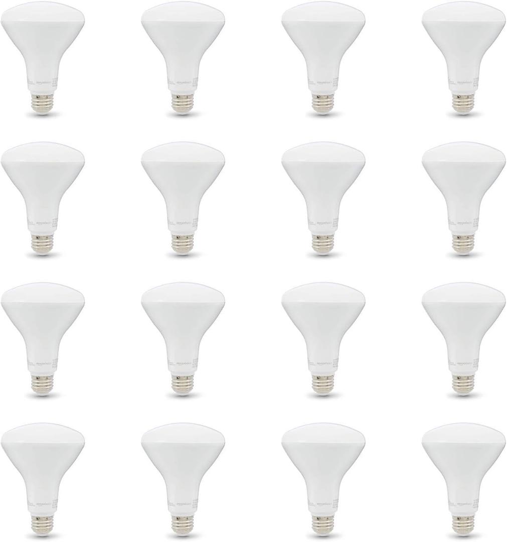 Amazon Basics BR30 LED Light Bulb, 65 Watt Equivalent, Energy Efficient 11W, E26 Standard Base, Daylight White 5000K, Dimmable, 10,000 Hour Lifetime , 16-Pack