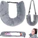 Stuffable Travel Pillow for Extra Luggage, Tube Neck Pillow, Soft Velvet Travel Neck Pillow Storage Bag with Adjustable Neck Size, Fits Up to 3 Days of Travel Essentials, Stuff-able, Transformable