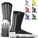 Lux Dual Grip Socks - Soccer Grip Socks for Men and Women. GripArray Performance & Comfort (Small, Black)