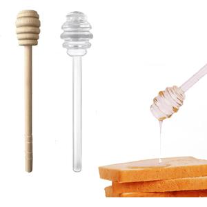 1 Pc Honey Dipper Sticks for Honey Jar,Glass and Wooden Honey Dipper,Honeycomb Stick for Honey Pot Jar