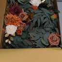 Floroom 6ft Artificial Eucalyptus Garland with Flowers Fake Greenery Burnt Orange Faux Floral Vine Garland for Table Decor Wedding Centerpieces Bridal Shower Party Decorations, Terracotta