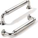 khtumeware 2-Pack Polished Nickel Heavy-Duty Solid Cabinet Pulls, 5 Inch (128mm) Hole Center, Drawer Pulls, Cabinet Hardware, Suitable for Kitchen Cabinets, Bathrooms and Dressers