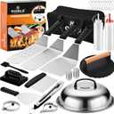 27 PCS Griddle Accessories Kit, Flat Top Grill Accessories Set for Camping, Professional Griddle Spatula Set with Melting Dome, Burger Press for Outdoor BBQ Cooking