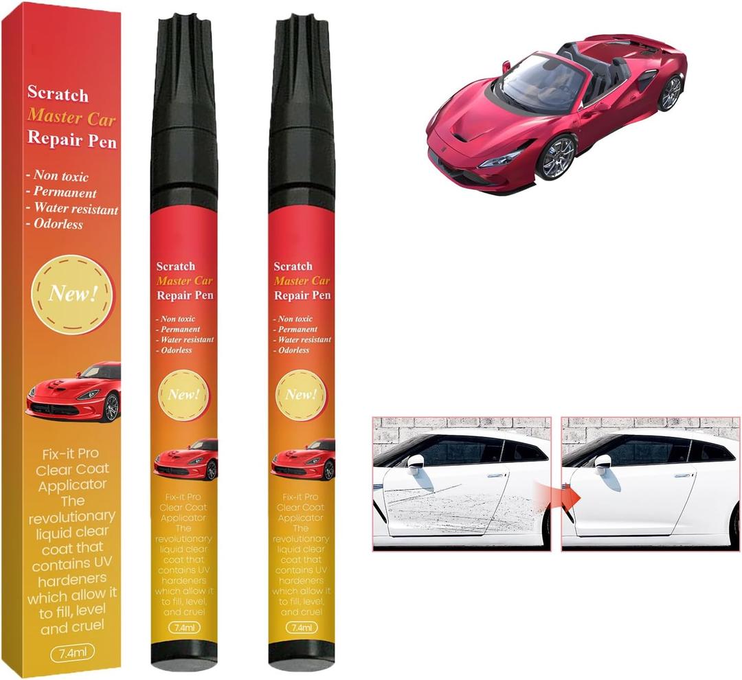 Magic Car Scratch Removal Pen, All Cars Magic Pen - Quick Scratch Repair Kit with Universal Touch-Up Paint Match, Lightweight & Durable (2PC)