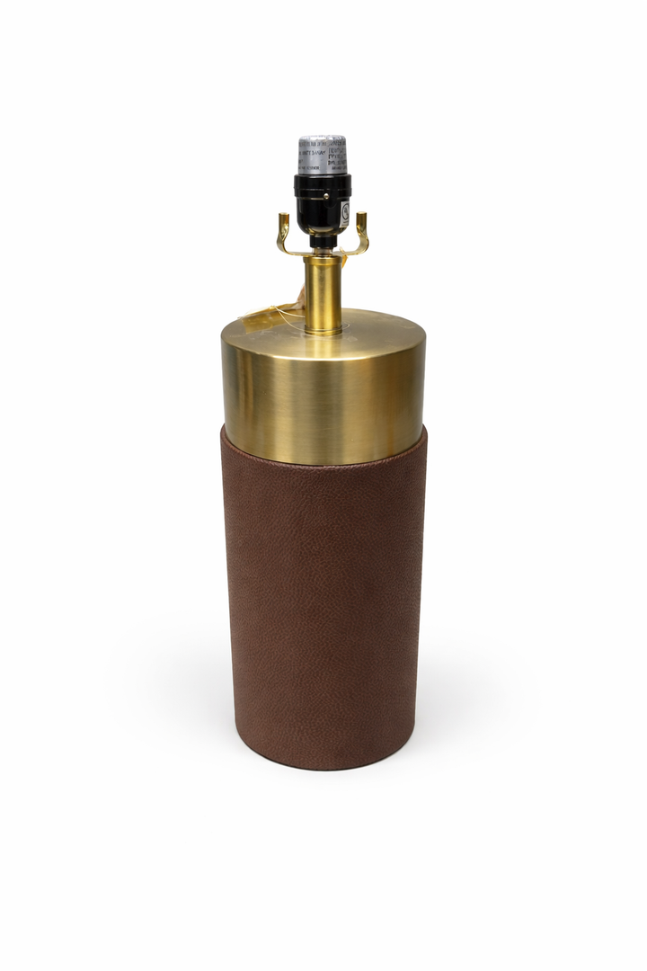 23.4" Brown PU Leather Table Lamps for Living Room Set of 1, 3 Level Brightness LED Modern Home Decor Fabric Lampshade Desk Lamp Lighitng for Bedroom, Bedside, Farmhouse, Nightstand, Night Light