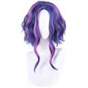 Maysuwell Anime Cosplay Wig for Purple Short Wavy Curly Hair Synthetic Fabric for Adult Women Halloween Chirstmas Role Cosplay