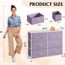 WLIVE Wide Dresser for Bedroom, 8 Drawer Chest of Drawers, Purple