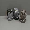 Fake Owl Decoy to Scare Birds Away, Plastic Garden Owl Scarecrow for Garden, Waterproof Owl Statue for Courtyard Orchard Doorway Roof Owl Decor 3 Pack