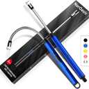 2-Pack Rechargeable Electric Candle Lighters, Flameless Windproof Long Lighter with 360 Flexible Neck and LED Display for Candles, Camping, BBQ & Fireplace (Blue)