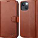 OCASE Compatible with iPhone 14 Plus Wallet Case, PU Leather Flip Folio Case with Card Holders RFID Blocking Kickstand [Shockproof TPU Inner Shell] Phone Cover 6.7 Inch 2022 (Brown)