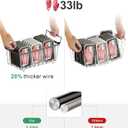 iSPECLE Freezer Organizer Bins - 4 Pack Small Stackable Deep, Bins for 7 Cu.Ft, Easy Get Bottom Foods without Digging, Chest Freezer Organizer Prevent Frozen Food Waste, Black