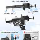 JOY worker Upgraded Under Desk PC Mount for Standing Desk, Clamp-On Desk Leg Computer Mount with Extra Protective Arms, Adjustable Computer Case CPU Holder Holds Up to 44lbs, Black