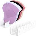 Baseball Cap Organizer and Hat Holder - 2 Pack Clear Acrylic Hat Stand, No Install Storage Display for 14 Caps, Space Saving Rack for Closet, Dresser,Bedroom，Man Cave (2 pack white), Set of 2