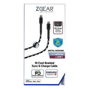 Zgear MFi Lightning/C Fast Charge Braided Cable with EnduraTech
