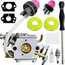 Ruixing OEM 596786602 PR4218 PL3314 Carburetor Kit for Poulan Pro PR4218A 18" 42cc Chainsaw Husqvarna PL3314 PL3816 PR4016 PD4218 PD4016 PR5020 Gas Chainsaw Replace 596786602 Carb