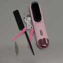 Go Brush Pro 2026 Hair Straightener Brush 300 Million Negative Ionic Portable Hair Straightener Comb for Women with 4 Temps Fast Heating MCH Ceramic Coating Smooth Frizz Hair Light Pink