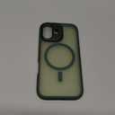 VOFATA [Upgraded] for iPhone 16 Case with Camera Cover Stand [Fit for MagSafe][9H Camera Lens Protector] Mil-Grade Protection Translucent Matte Silicone Magnetic iPhone 16 Phone Case, Green