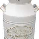 Soyizom Vintage Rustic Farmhouse Galvanized Metal Shabby Chic Flower Vase Watering Can Tin Jug French Style Bucket Pot Pitcher Flower Holder Vase with Handle for Kitchen Garden Decor Large,9.8" H