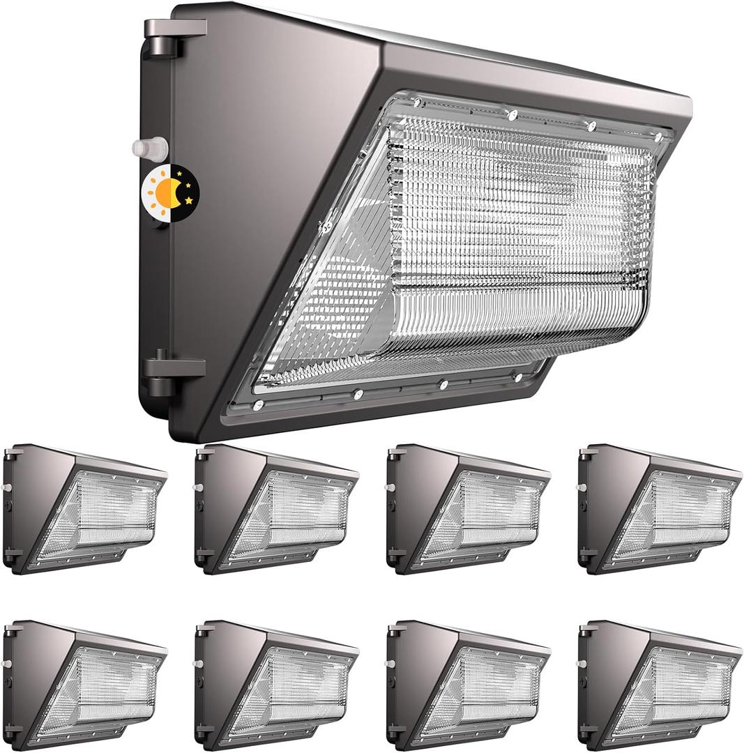 Lightdot 8Pack 200W LED Wall Pack Lights, 100-277v Dusk to Dawn with Photocell 30000Lm(150Lm/W) 5000K IP65 Outdoor Exterior Lighting for Building,Yard,Warehouse,Factory,Garage, ETL(Height:15~30ft)