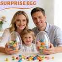 12 Pack 8 Inch Jumbo Clear Easter Eggs Plastic Giant Transparent Easter Eggs Huge Fillable Easter Egg for Easter Theme Party Easter Egg Hunt Party Favor