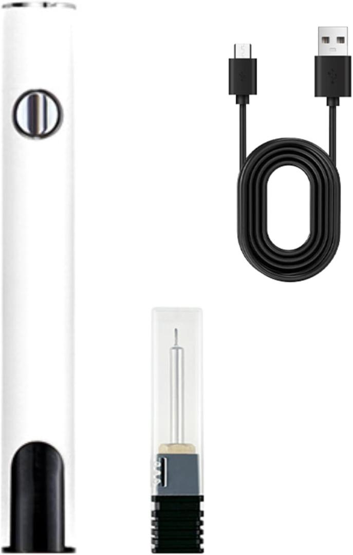 Wlizyzfhy Rechargeable Thread Burner kit,Digital Thread Zapper Tool,Burning Pen .For Beading,Leather Craft,Sewing,Weaving And Stringing,Molten Wax Carving, Wooden Board Hot Stamping (white)