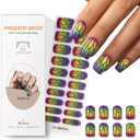 3 x Semi Cured Gel Nail Strips 20 Pcs Gel Nail Stickers for Women Nail Art for Use with Any UV/LED Lamp Nails Wraps Easy to Apply & Remove - Gradient Rainbow Butterfly Scale